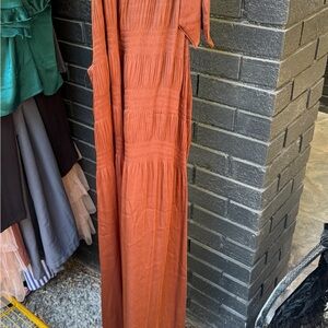 Elegant Rust Maxi Dress